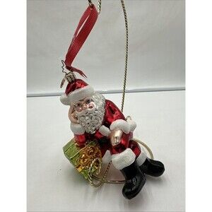 Christopher Radko Presently Resting Glass Ornament Santa 6.5”